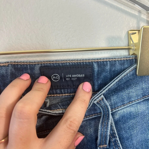 AG Jeans Farrah Boot High Rise denim Medium wash, raw him size 32 R - Picture 7 of 15